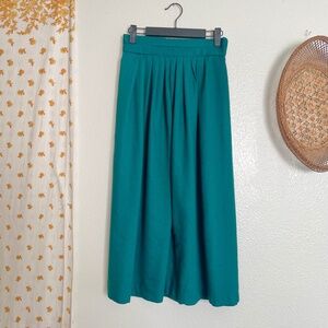 Vintage Laurissa Emerald Green Midi Skirt ILGWU USA Size 10